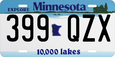 MN license plate 399QZX