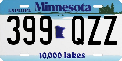 MN license plate 399QZZ