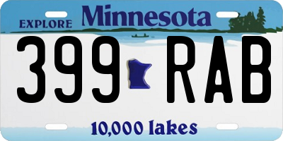 MN license plate 399RAB