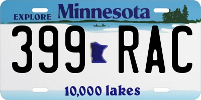 MN license plate 399RAC