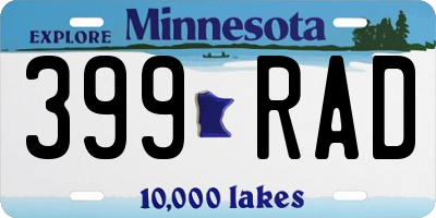 MN license plate 399RAD