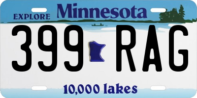 MN license plate 399RAG
