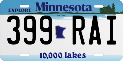 MN license plate 399RAI