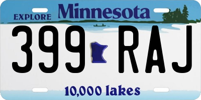 MN license plate 399RAJ