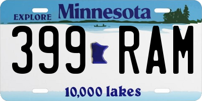MN license plate 399RAM