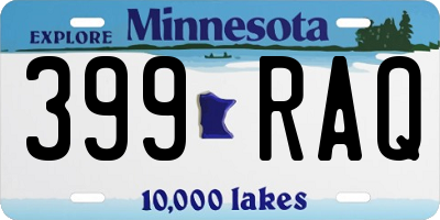 MN license plate 399RAQ