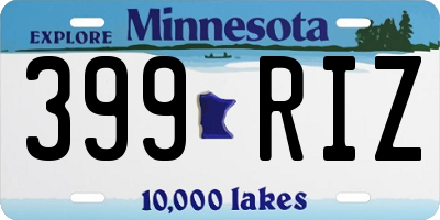 MN license plate 399RIZ