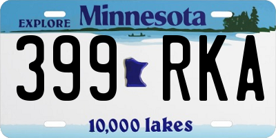 MN license plate 399RKA