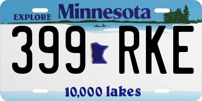 MN license plate 399RKE