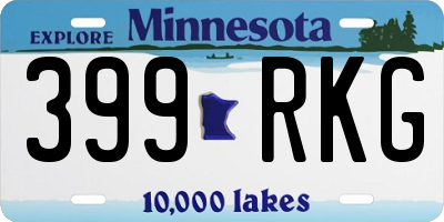 MN license plate 399RKG
