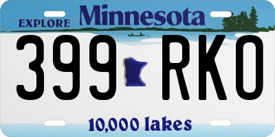 MN license plate 399RKO