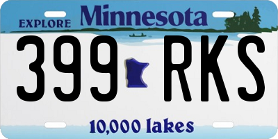 MN license plate 399RKS