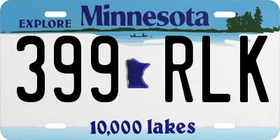 MN license plate 399RLK