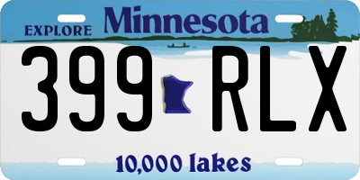MN license plate 399RLX