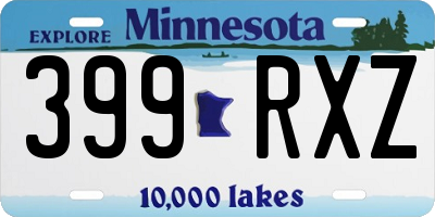 MN license plate 399RXZ