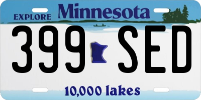 MN license plate 399SED