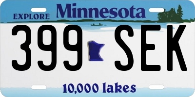 MN license plate 399SEK