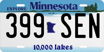 MN license plate 399SEN