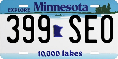 MN license plate 399SEO