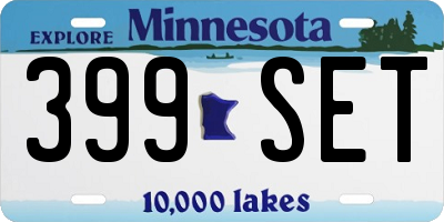 MN license plate 399SET