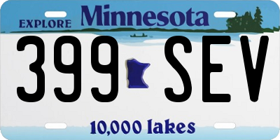 MN license plate 399SEV