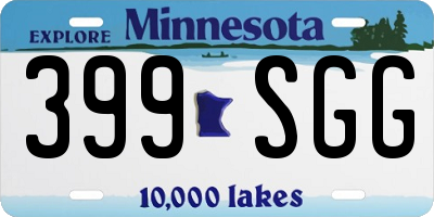 MN license plate 399SGG