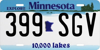MN license plate 399SGV