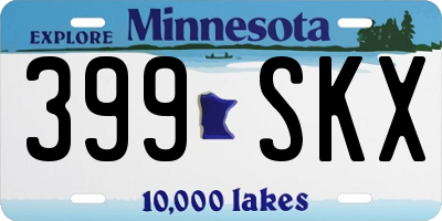 MN license plate 399SKX