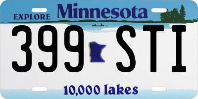 MN license plate 399STI
