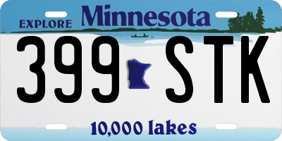 MN license plate 399STK