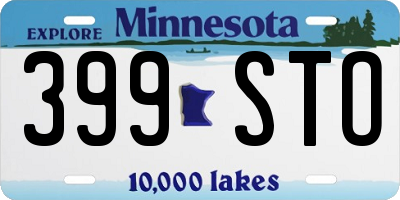 MN license plate 399STO
