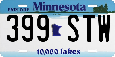 MN license plate 399STW