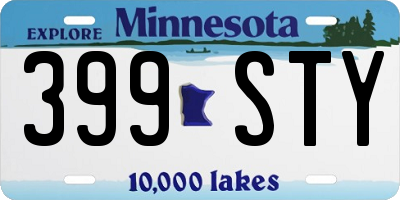 MN license plate 399STY