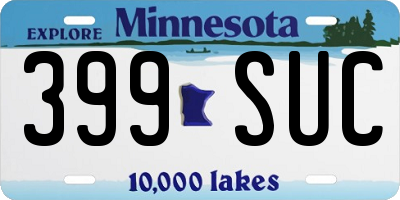 MN license plate 399SUC