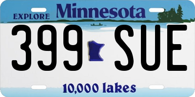 MN license plate 399SUE