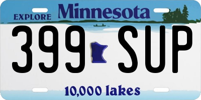 MN license plate 399SUP
