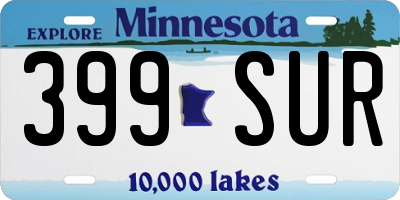 MN license plate 399SUR