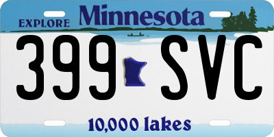 MN license plate 399SVC