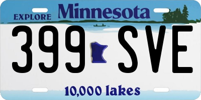 MN license plate 399SVE