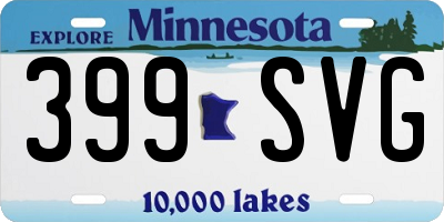 MN license plate 399SVG