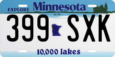 MN license plate 399SXK