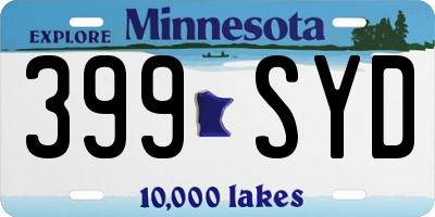 MN license plate 399SYD