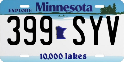MN license plate 399SYV