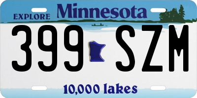 MN license plate 399SZM