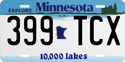 MN license plate 399TCX