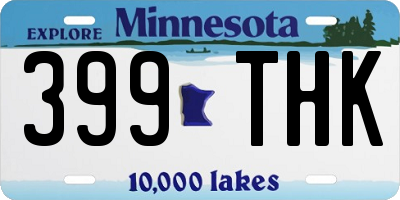 MN license plate 399THK