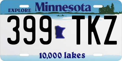 MN license plate 399TKZ