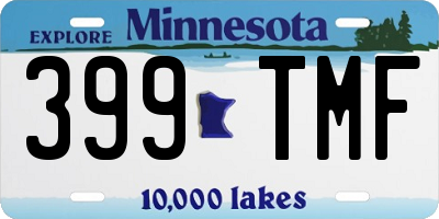 MN license plate 399TMF