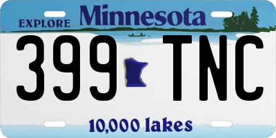 MN license plate 399TNC