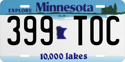 MN license plate 399TOC